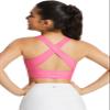 baleaf Women's Swim Bra Tops Modest High Neck Push Up Crop Tank Bikini Top Athletic Sports Swimsuits Bathing Suit Under Rash Guard Pink 38 view 2