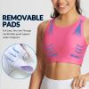 baleaf Women's Swim Bra Tops Modest High Neck Push Up Crop Tank Bikini Top Athletic Sports Swimsuits Bathing Suit Under Rash Guard Pink 38 view 3