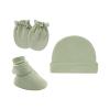 0 to 24Months Baby Boys Girls Cold Weather Gloves Newborn Breathable Hat Gloves Foot Set Three Piece (Green, One Size) view 1