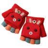 Baby Soft Mittens Convertible Boys 2 to 8Y Flip Winter Kids Gloves Gloves Fingerless Cover Toddler Knit (Red, One Size) view 1