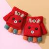 Baby Soft Mittens Convertible Boys 2 to 8Y Flip Winter Kids Gloves Gloves Fingerless Cover Toddler Knit (Red, One Size) view 2