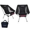 Ultimate Hiking Aluminium Foldable Portable Chair, (1 Chair) Lightweight Equipped with Zipped Bottle & Storage Pocket - Ideal Camping Chair (Black) view 1