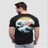 INTO THE AM Ocean Hues Graphic Tee for Men - Short Sleeve Design T-Shirts (Black, Medium) view 2