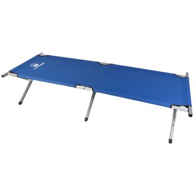 Camping Cot - Portable Folding Camp Bed - 600D Sleeping Cot for Adults with Steel Frame by Wakeman Outdoors (Blue)