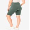 Woman Within Plus Size Stretch Cotton Pocket Bike Short - L, Pine view 2