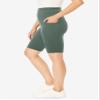 Woman Within Plus Size Stretch Cotton Pocket Bike Short - L, Pine view 4