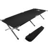 Camping Cot - Portable Folding Camp Bed - 600D Sleeping Cot for Adults with Steel Frame by Wakeman Outdoors (Black) view 1