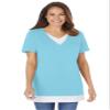Woman Within Plus Size Layered-Look Tunic - S, Seamist Blue view 1