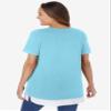 Woman Within Plus Size Layered-Look Tunic - S, Seamist Blue view 2