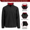 JH DESIGN GROUP Mens Quarter Zip Thermal Fleece Pullover Sweatshirt Mid Weight in 6 Colors (US, Alpha, Small, Regular, Regular, Black) view 3