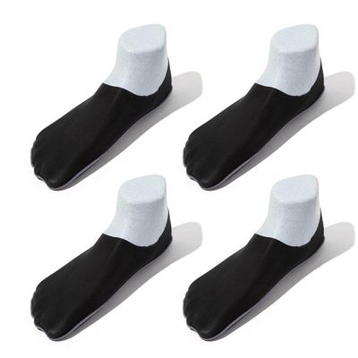 SHEEC Men's Non-Slip Grip Socks  Lightweight, Thin & Durable No Show Socks for Loafers & Dress Shoes  Breathable Nylon-Cotton Blend for a Secure & Comfortable Fit, High-Cut Black-Large 4Pairs N.V