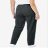Woman Within Plus Size Cotton French Terry Straight-Leg Pull-On Side-Stripe Pants - 12, Heather Charcoal Paradise Blue view 2