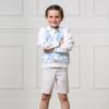 Hope & Henry Baby Boys' Organic Seersucker Short, 18-24 Months, Taupe Gingham Seersucker view 2