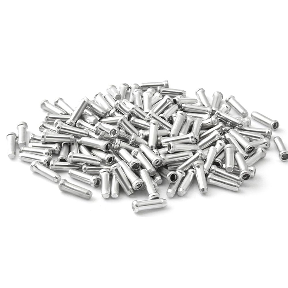 100 Pcs Mountain Bike Bicycles Brake Cable Tip Aluminum Alloy Brake End Cover Crimps Bike Brake Cable Gears Wire End Cap Bike Cable End Cap Cycling