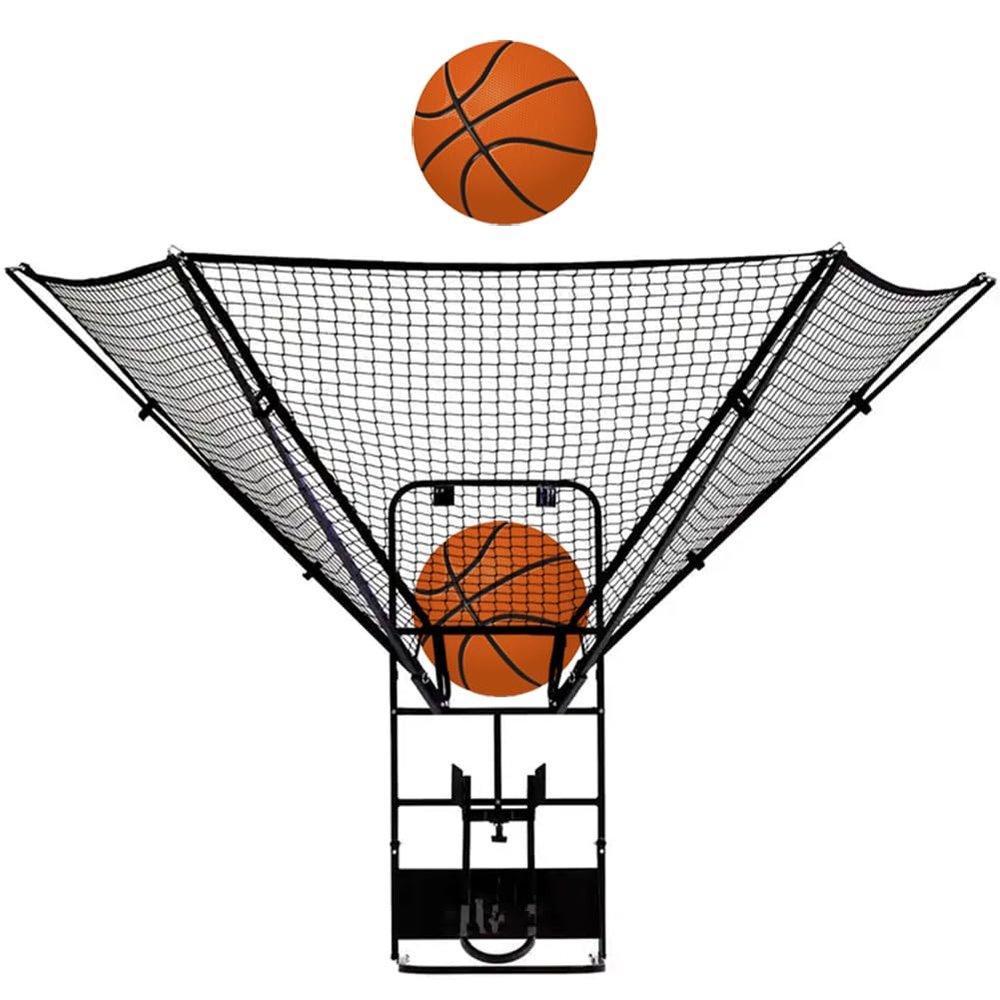 XLTEAM Basketball Hoop Rebounder Net, Portable Lightweight Basketball Return System, 180 Rotating Shooting Practice Return Attachment, with Storage Bag, for Shooting Practice