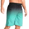 zeetoo Mens Swim Trunks with Compression Liner 9" Inseam Quick Dry Swim Shorts with Zipper Pockets Bathing Suit Gradient-Green L view 3