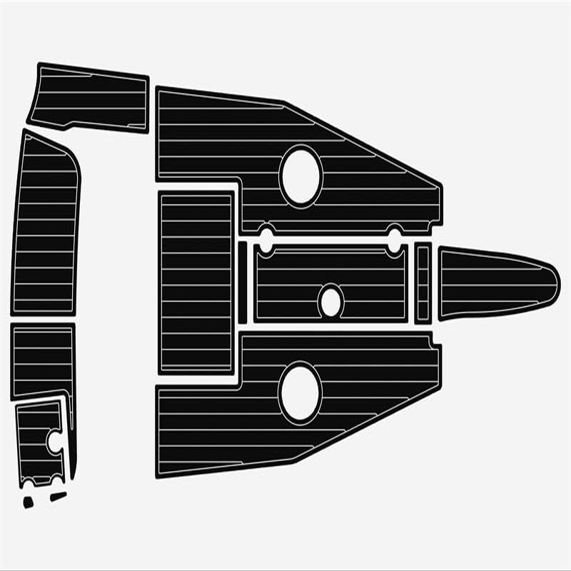 ATDEK 2006 CROWNLINE 190 LS Cockpit & Swim Platform 1/4 6mm eva Faux Teak Deck Surfing Boat Fishing Boat Motorcycle Hurts crapet Non-Slip mat Floor (Black Over White)