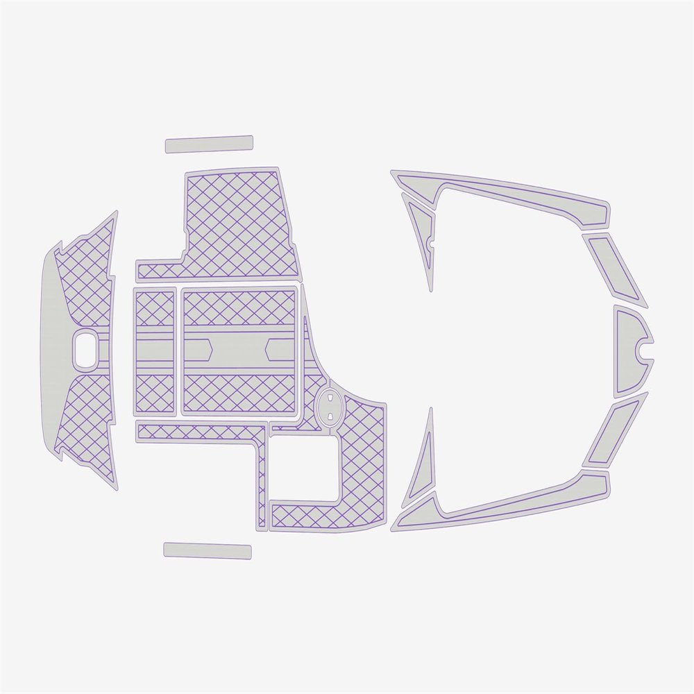 ATDEK 2008-2015 Axis A20 Cockpit Bow 1/4 6mm eva Faux Teak Deck Surfing Boat Fishing Boat Motorcycle Hurts crapet Non-Slip mat Floor (Grey Over Purple)