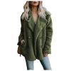 Canbebig Clearance Women's Faux Fur Fleece Coat, Spring and Winter Fashion Short Shearling Fuzzy Jacket with Hood Green view 2