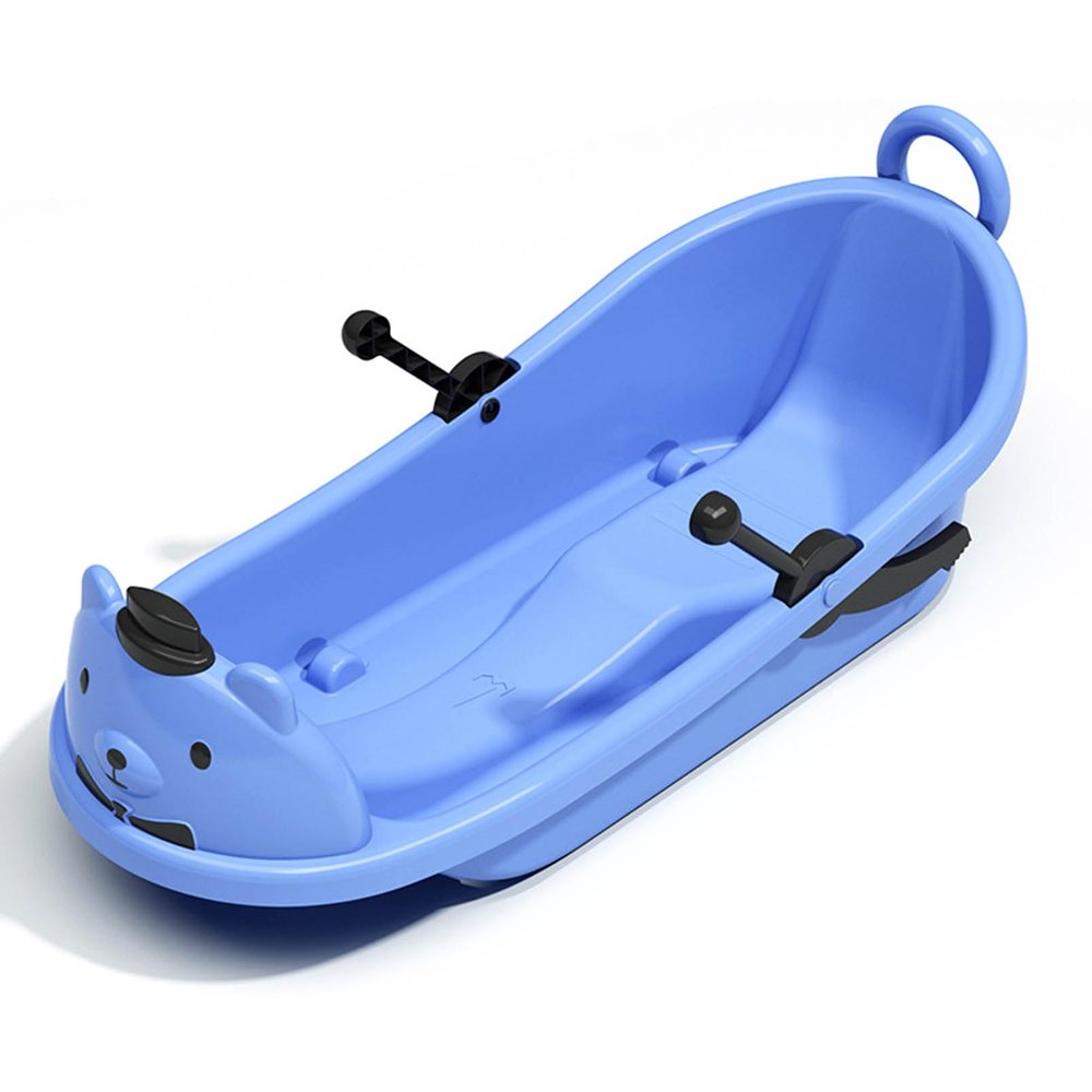 43 Inch Durable Downhill Toboggan Snow Sled for Boys Girls Adults with Built-in Handles and Pulling Rope for All Winter Conditions Outdoor Winter Sledding Gift