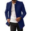 Maiyifu-GJ Mens Single Breasted Trench Coat Winter Warm Blend Pea Coat Lapel Work Business Jacket Outerwear (Medium,Blue) view 1