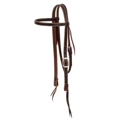 Cowboy Tack 3/4 Inch Chocolate Harness Leather Browband Headstall