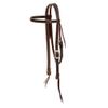 Cowboy Tack 3/4 Inch Chocolate Harness Leather Browband Headstall view 1