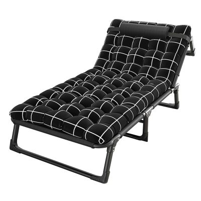 Camping Cot,Adjustable 4-Position Adults Reclining Folding Chaise with Pillow,Outdoor Portable Lounge Chair Sleeping Cots Bed for Camping,Pool,Beach,Patio (75"x30"x12")