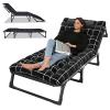 Camping Cot,Adjustable 4-Position Adults Reclining Folding Chaise with Pillow,Outdoor Portable Lounge Chair Sleeping Cots Bed for Camping,Pool,Beach,Patio (75"x30"x12") view 4
