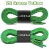 DANHUA Flat Green Yellow Shoelaces 31 inch for Sneakers Art Printed Pattern String 2 Pair view 2