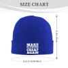 Daiwofei Make Plywood Cheap Again Knit Winter Hats Cuffed Beanie Stocking Hat Ski Gift Blue view 2