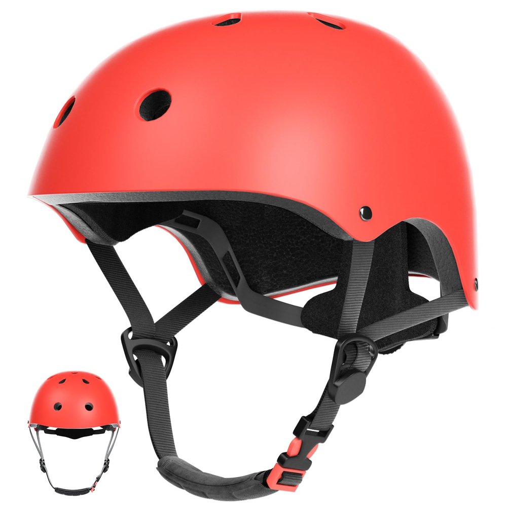 67i Toddler Bike Helmet - Girls Helmets (18.9"-21.2") with 11 Ventilation Vents, Adjustable Knob & Double Buckle, ABS EPS Layered Safety for Ages 1-4 (Red)