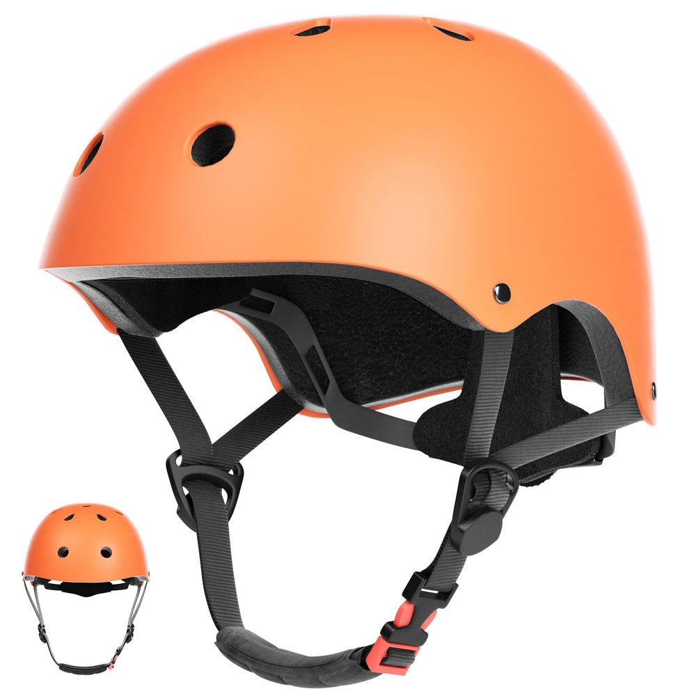 67i Toddler Bike Helmet - Girls Helmets (18.9"-21.2") with 11 Ventilation Vents, Adjustable Knob & Double Buckle, ABS EPS Layered Safety for Ages 1-4 (Orange)