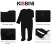 Baby Kids Sleep and Play, Baby Cotton Pajamas with Mitten Cuffs, 2 Way Zipper Footed Sleeper Newborn-12 Months(1 Pack Black, 3 Months) view 2