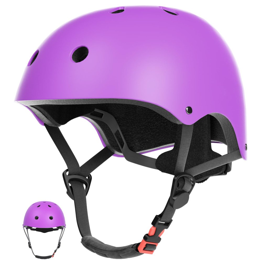67i Toddler Bike Helmet - Girls Helmets (18.9"-21.2") with 11 Ventilation Vents, Adjustable Knob & Double Buckle, ABS EPS Layered Safety for Ages 1-4 (Purple)