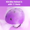 67i Toddler Bike Helmet - Girls Helmets (18.9"-21.2") with 11 Ventilation Vents, Adjustable Knob & Double Buckle, ABS EPS Layered Safety for Ages 1-4 (Purple) view 3