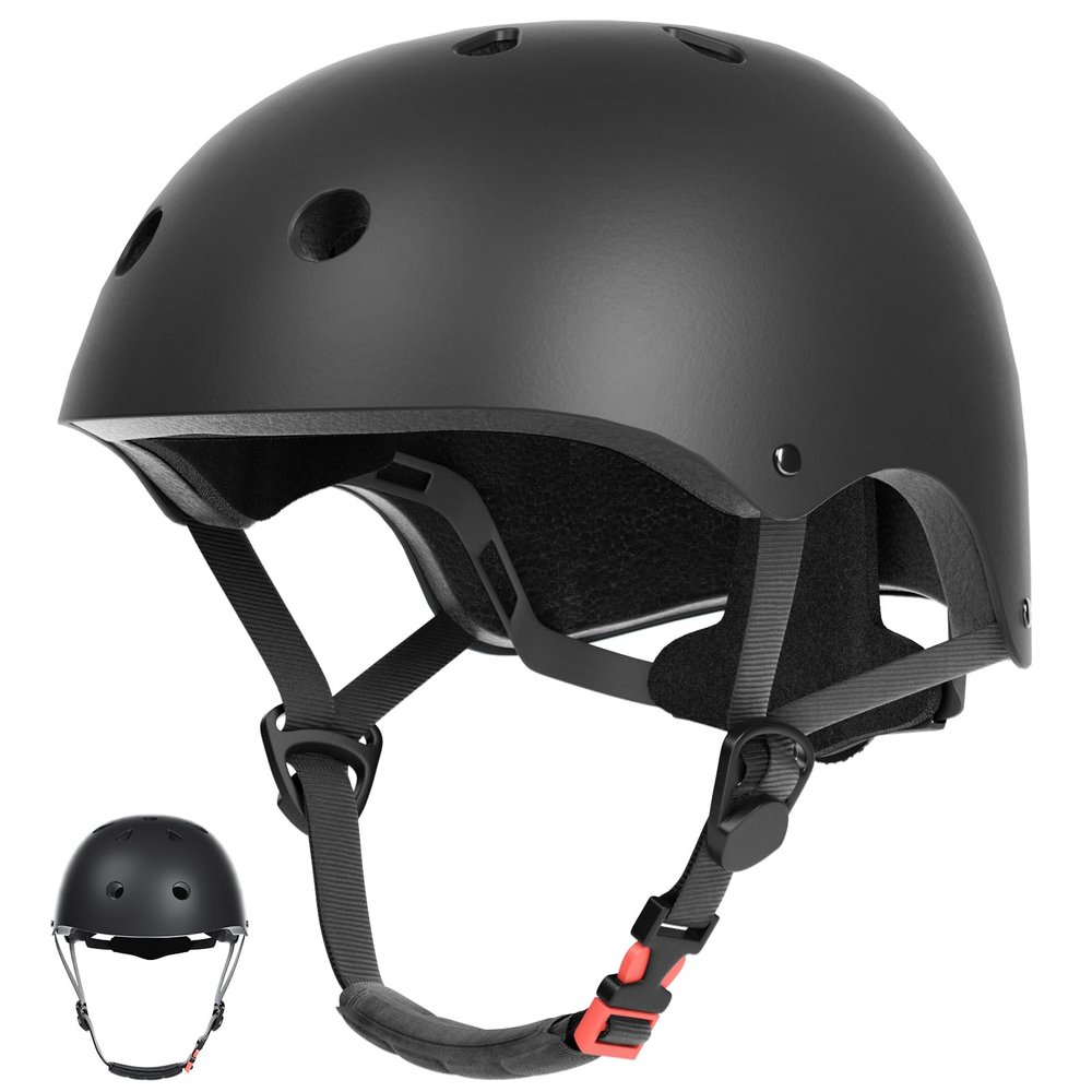 67i Toddler Bike Helmet - Girls Helmets (18.9"-21.2") with 11 Ventilation Vents, Adjustable Knob & Double Buckle, ABS EPS Layered Safety for Ages 1-4 (Black)
