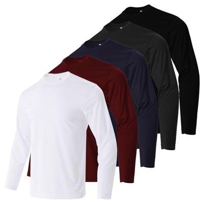 LeeHanTon Men's Long Sleeve Shirts Quick Dry Moisture Wicking Crewneck T-Shirt for Gym Workout Running