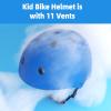 67i Toddler Bike Helmet - Girls Helmets (18.9"-21.2") with 11 Ventilation Vents, Adjustable Knob & Double Buckle, ABS EPS Layered Safety for Ages 1-4 (Blue) view 3