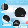 2 Pack Kids Extra Large Swim Cap for Long Thick Hair, Waterproof Silicone Swimming Cap for Toddler Child Youth Girls Boys, Durable Swim Hats Bathing Caps for Braids, Dreadlocks, Extensions, Afros-3 view 2