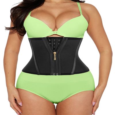 LUXURY-VITA Short Torso Waist Trainer for Women 9-inch Workout Fajas Colombianas Waist Cincher Body Shaper Corset Girdle
