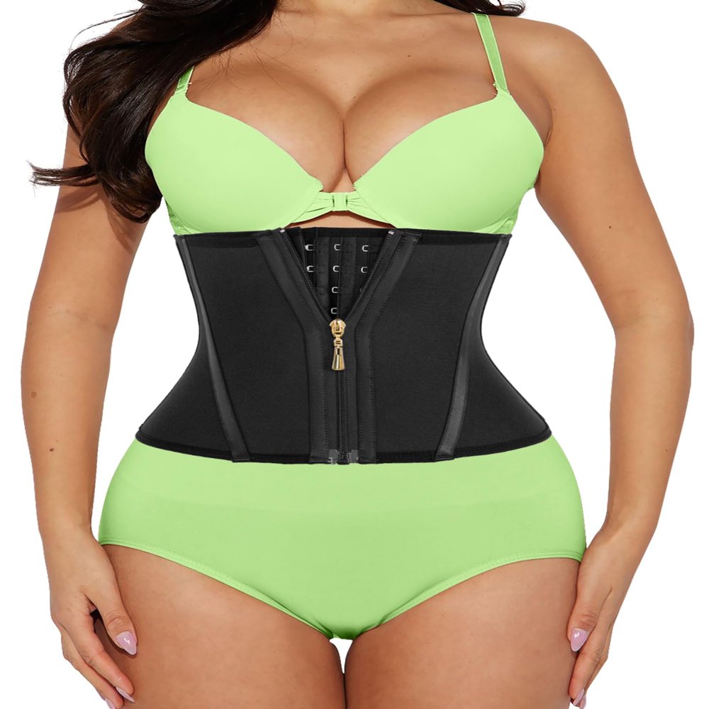 LUXURY-VITA Short Torso Waist Trainer for Women 9-inch Workout Fajas Colombianas Waist Cincher Body Shaper Corset Girdle