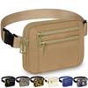 Capolo Fanny Packs for Women Fashion Waist Packs Bag with Adjustable Strap and 4 Zipper Pockets Waterproof Everywhere Crossbody Belt Bag for Workout Running Travelling(Khaki) view 1