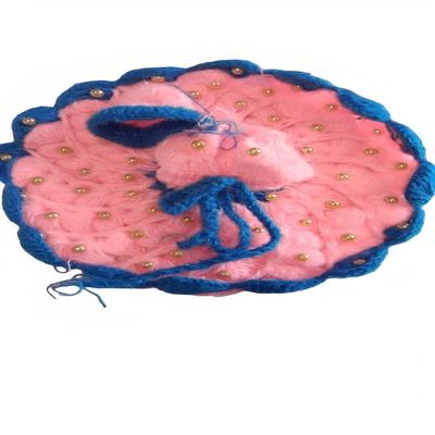 Gopal Pooja Bhandar Laddu Gopal Winter Dress Bal Gopal Krishna Idol Woolen Cloth Poashak Laddu Gopal Combo Set (Baby-Pink, 3)