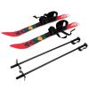 clinmday Kid's Beginner Snow Skis and Poles,Lightweight Sturdy Safe & Adjustable Buckle Low-Resistant Ski Boards with Christmas Themed Pattern for Age 4 and Under Red view 1