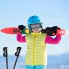 clinmday Kid's Beginner Snow Skis and Poles,Lightweight Sturdy Safe & Adjustable Buckle Low-Resistant Ski Boards with Christmas Themed Pattern for Age 4 and Under Red view 2