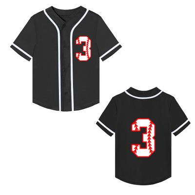 Icibgds Toddler Baseball Jersey Baby Boys 3rd Birthday Shirt Girls 4th Birthday V-Neck Short Sleeve Party Tees