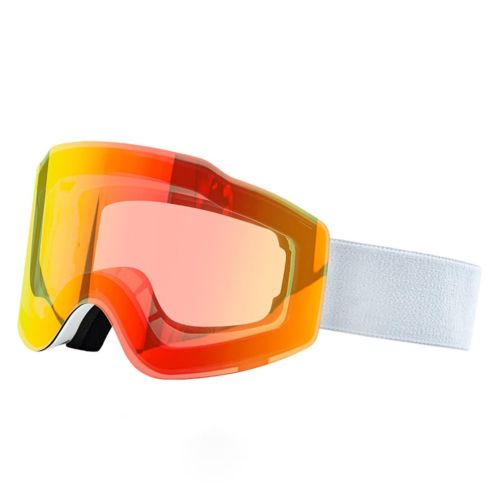 BAHREL Snow Ski Goggles, Snowboard Goggles for Men Women Youth, UV Protection, Bendable Dual-Lenses, Winter Snow Sports Goggles (Color : Red Frame White Band)