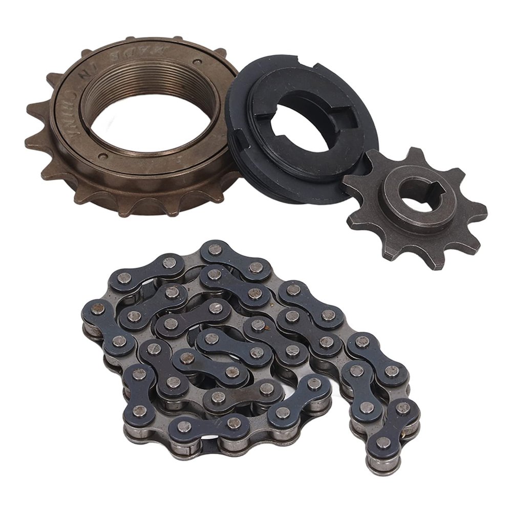 Yuecoom Bicycle Chain Sprocket Kit, Versatile Metal Steel Exquisite Workmanship Tooth Freewheel, Premium 38 Link Chain 9 Tooth Sprocket Set for Bike Bicycle