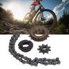 Yuecoom Bicycle Chain Sprocket Kit, Versatile Metal Steel Exquisite Workmanship Tooth Freewheel, Premium 38 Link Chain 9 Tooth Sprocket Set for Bike Bicycle view 2